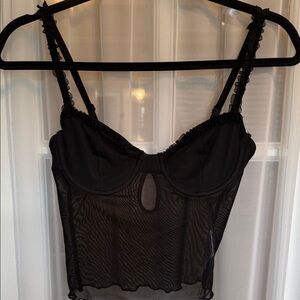 Edikted Black Sheer Bra Top